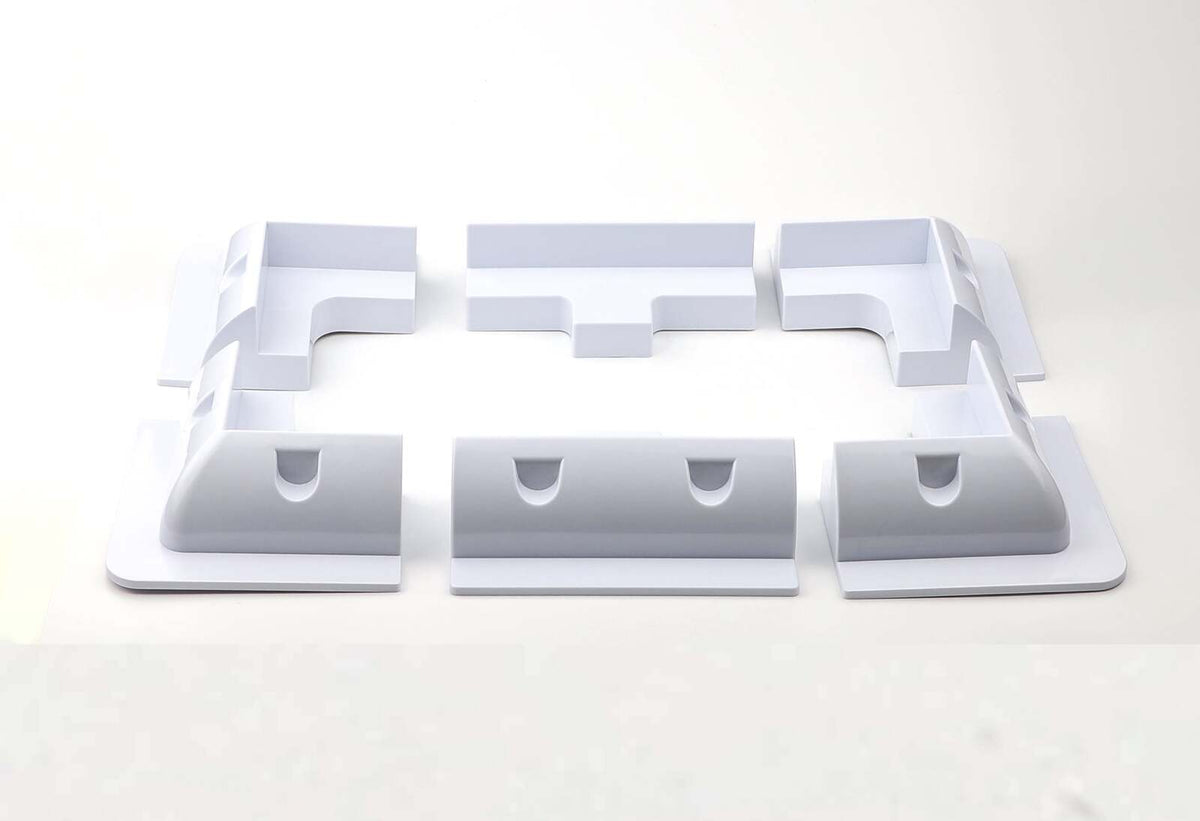 Exotronic White Solar Panel ABS Plastic Corner plus Mid Brackets