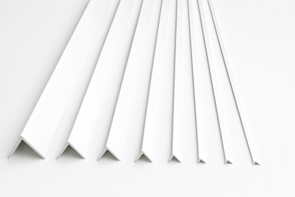 1m & 2.48m Length – White PVC Corner Angle Trim 90° Plastic Equal & Unequal Edge Protector