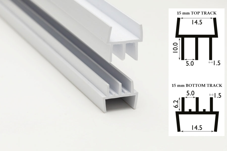 Clip-On Vivarium Glass Runners Track Double Channel 4 MM x 610 MM 910 MM & 2440 MM Length Top & Bottom for 15/18 MM Board
