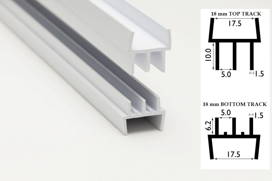 Clip-On Vivarium Glass Runners Track Double Channel 4 MM x 610 MM 910 MM & 2440 MM Length Top & Bottom for 15/18 MM Board