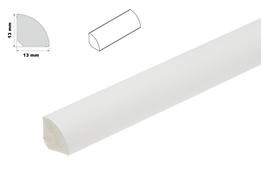 uPVC 13mm quadrant trim – white
