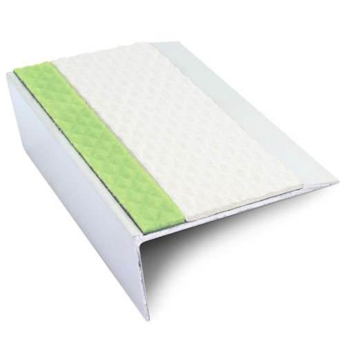 ASL16 Tredsafe 66x32mm Aluminium Non Slip Stair Nosing Edge Trim With Pvc Insert