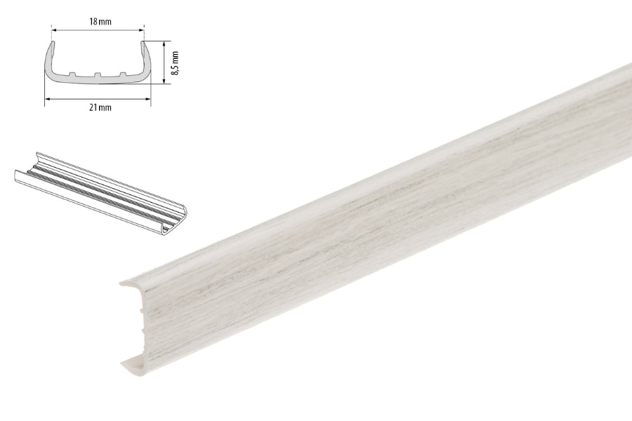 U trim edging strip PVC melamine furniture – white oak 1m & 2.5m  