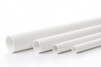 White Plastic Round Pipe Tube PVC - 1 m / 39.37 inch Length