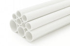 White Plastic Round Pipe Tube PVC - 1 m / 39.37 inch Length