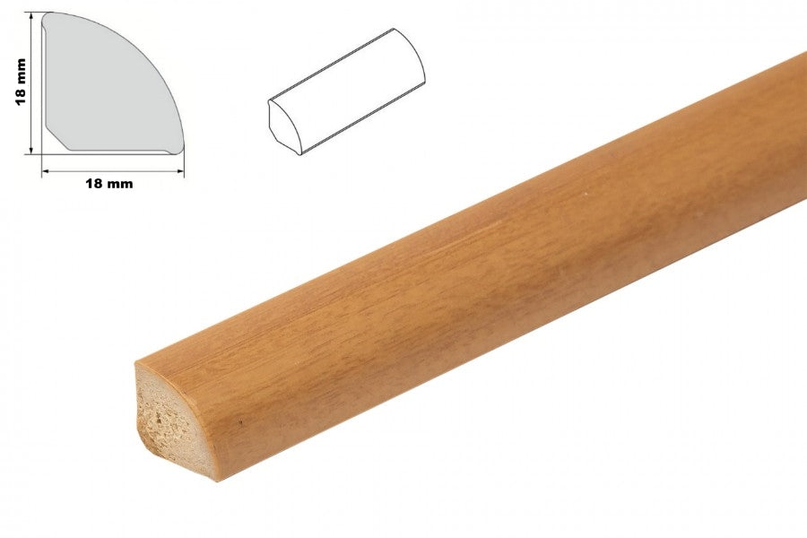 1m & 2.5m Length – uPVC 18mm Quadrant Trim Moulding Decorative Flooring Window Edge Beading Worktop Strip