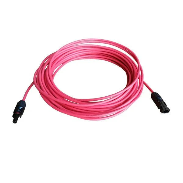 WindyNation 10 Gauge (AWG) Red Solar Panel Extension Cable Wire with Solar Connectors - Off Grid Stores
