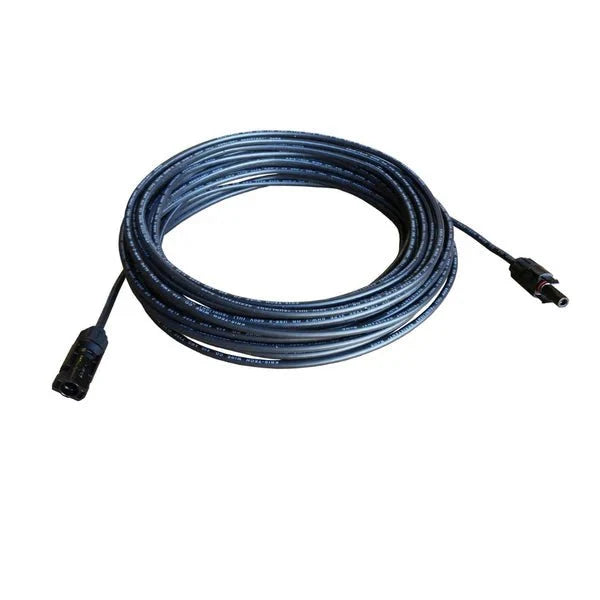 WindyNation 8 Gauge (AWG) Black Solar Panel Extension Cable Wire with Solar Connectors - Off Grid Stores