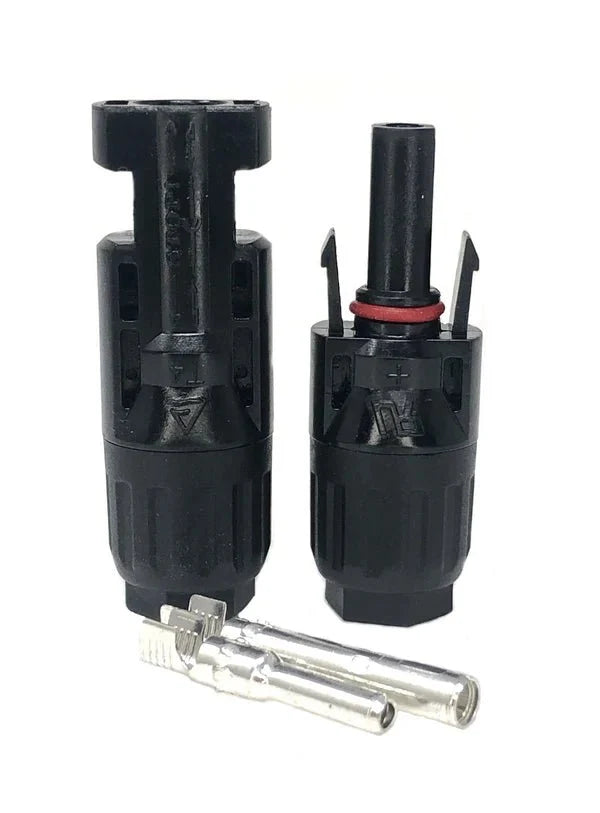 WindyNation 8 Gauge (AWG) Black Solar Panel Extension Cable Wire with Solar Connectors