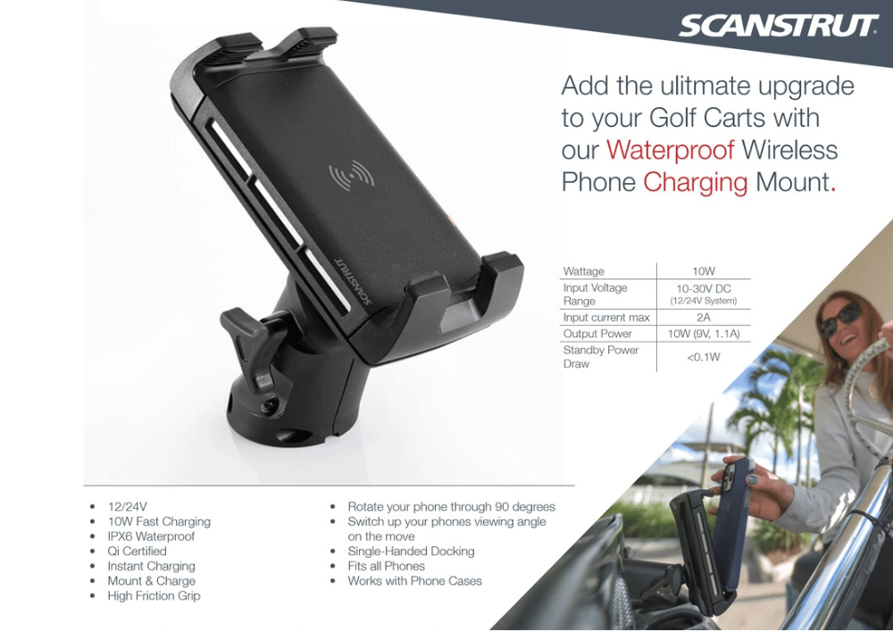 Scanstrut 12/24V 15W Adjustable Edge Grip Waterproof Wireless Charger