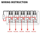 Exotronic 12/24V 6x LED Rocker Marine Switch Panel