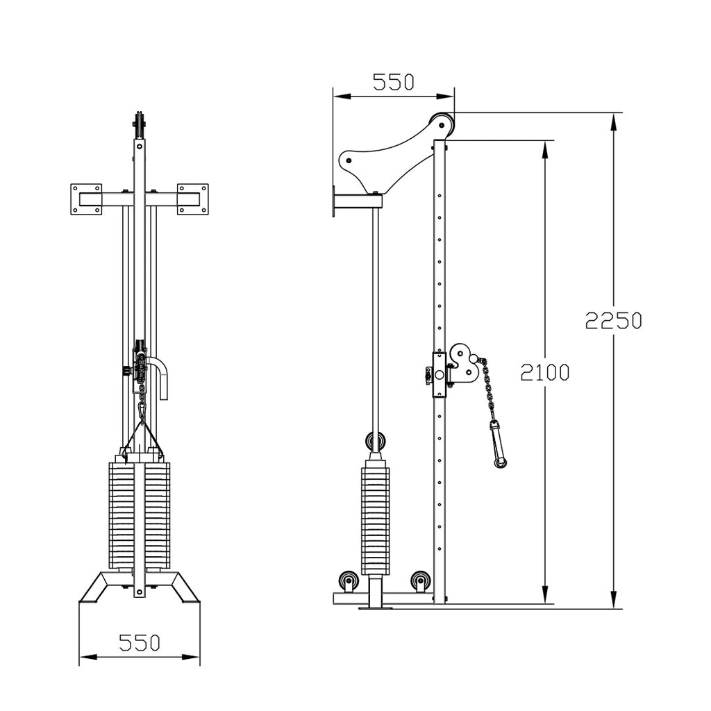 Dual Wall Mounted Cable Machine / Pulley Set (2 x 100kg)
