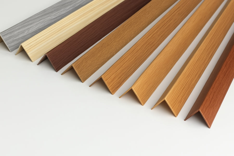 1m Length – Wood Effect PVC Corner Angle Trim 90° Plastic Edge Protector Moulding