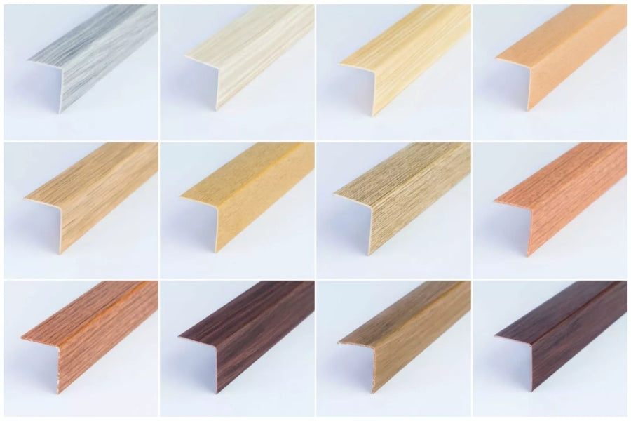 1m Length – Wood Effect PVC Corner Angle Trim 90° Plastic Edge Protector Moulding