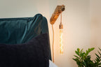 Wooden Peg Wall Light | Plug In Bedside, Reading & Space Saving Lighting UK