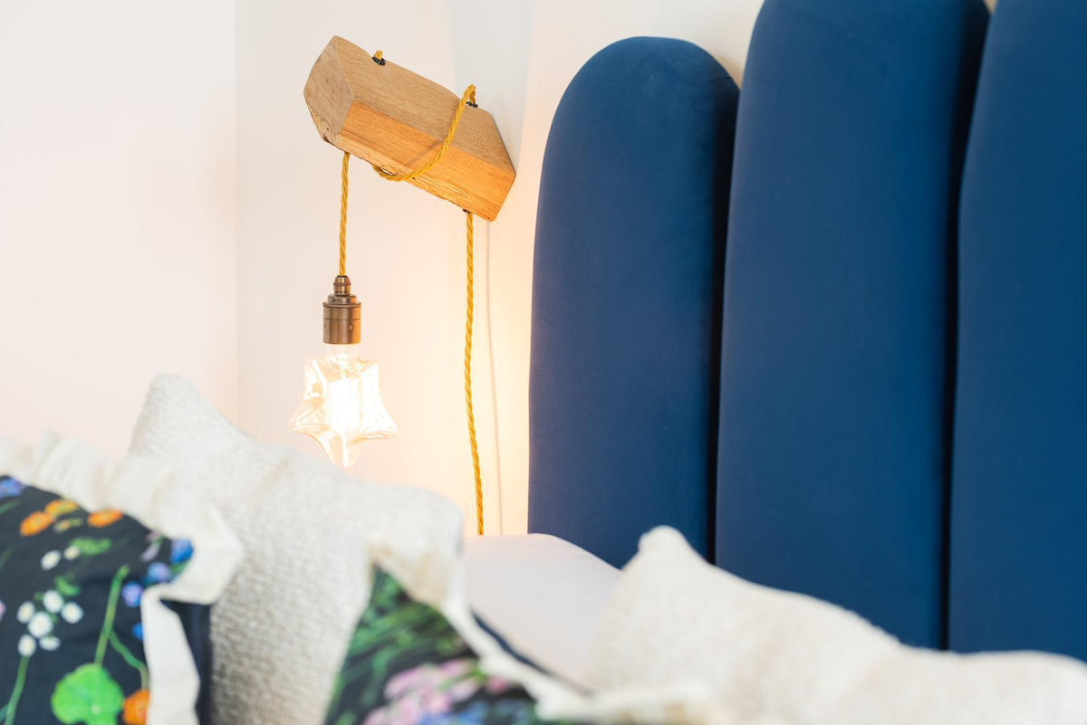Wooden Peg Wall Light | Plug In Bedside, Reading & Space Saving Lighting UK