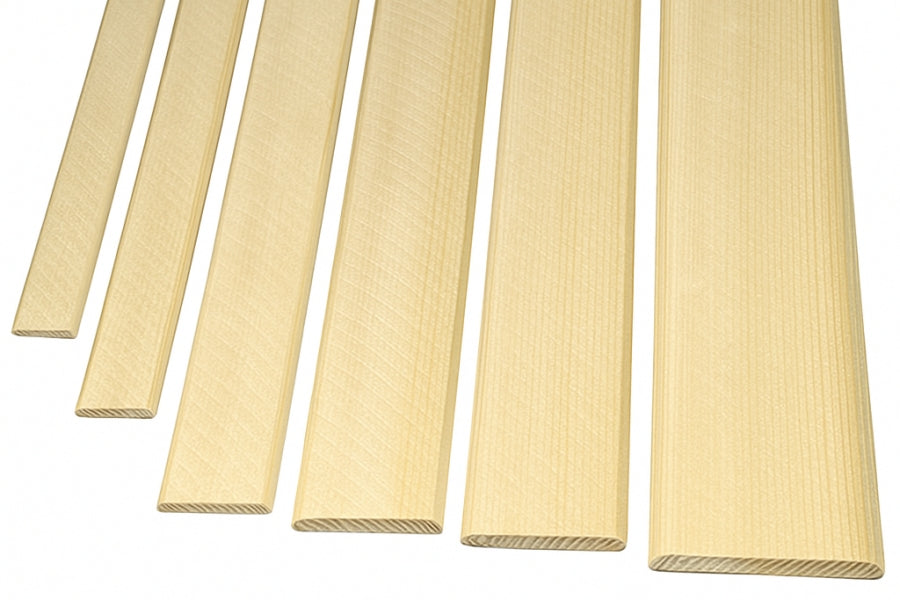 Flat Wood Beading Trim – Pine Flat Moulding Bar -  1m & 2.4m