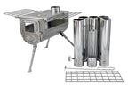 Woodlander Camping stove (Double View) - Large Size / Stainless Steel