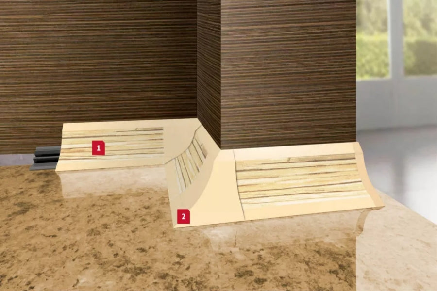 PVC Worktop Edging Profile 33 MM x 2.5 M Length Splashback Trim Kitchen Bathroom Accessory