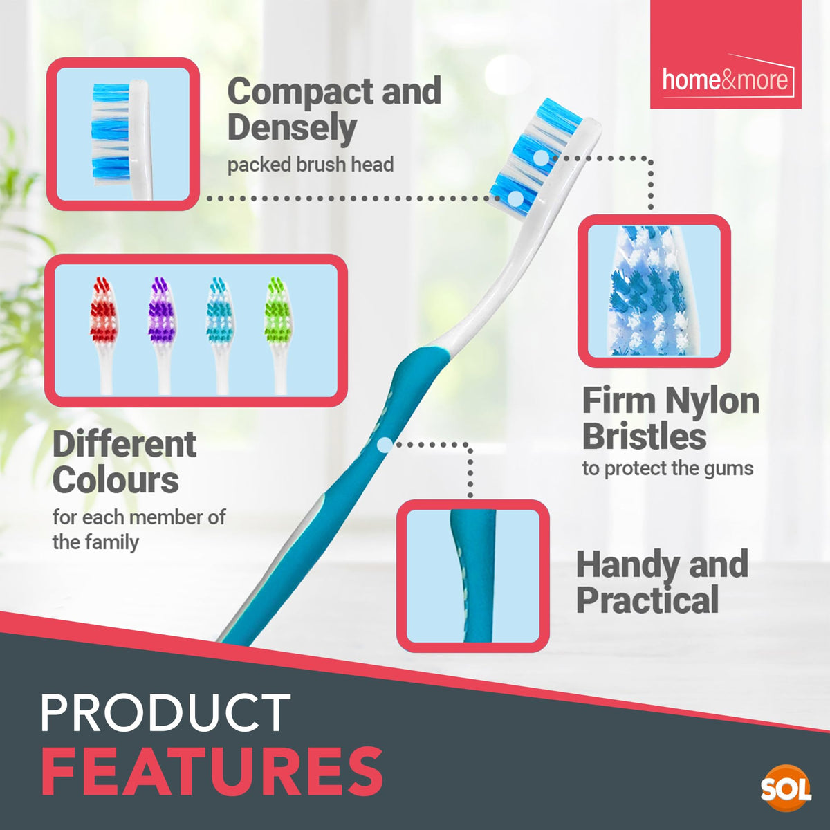Toothbrushes | Soft Bristle Manual Dental Care Pack | 8 Pack