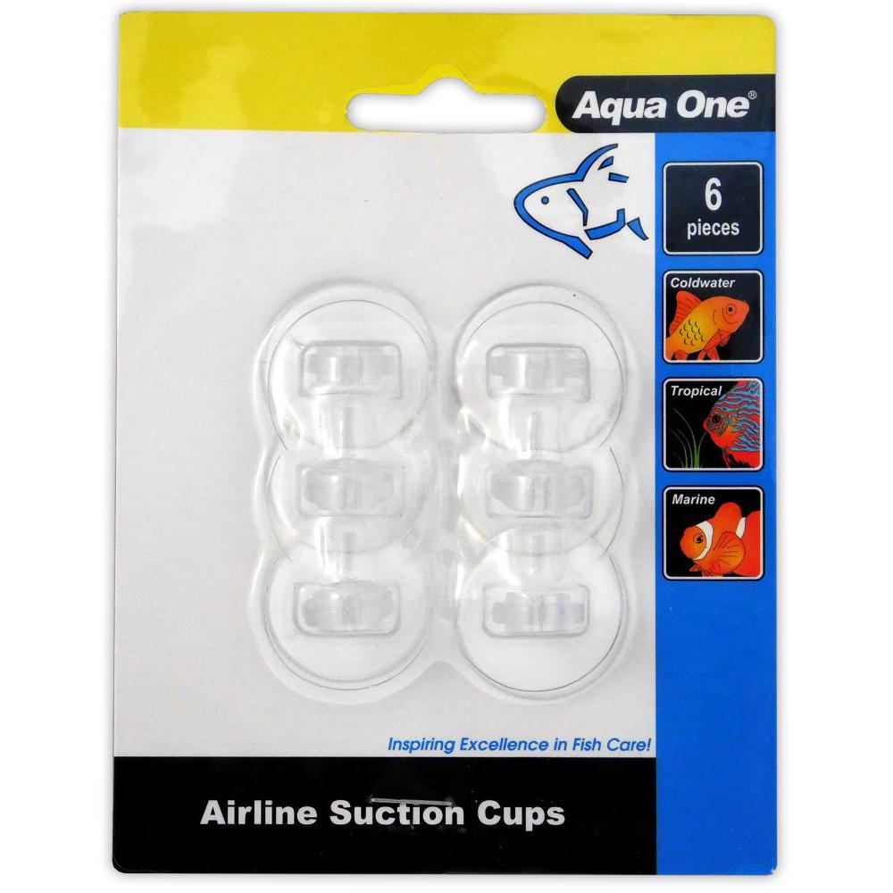 Aqua One Clear Suction Cups for Airline Tubing 6 Pack