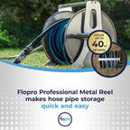 FloPro Stainless Steel Hose Reel 45m Capacity