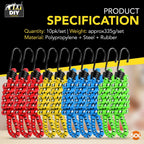 Heavy Duty Bungee Cords 40cmÐ1M | Luggage Straps Hooks | 10 Pack