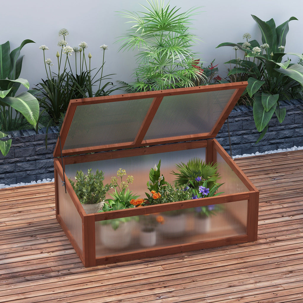 NookGrow Ground Cold Frame Greenhouse, 39" x 26" x 16", Natural