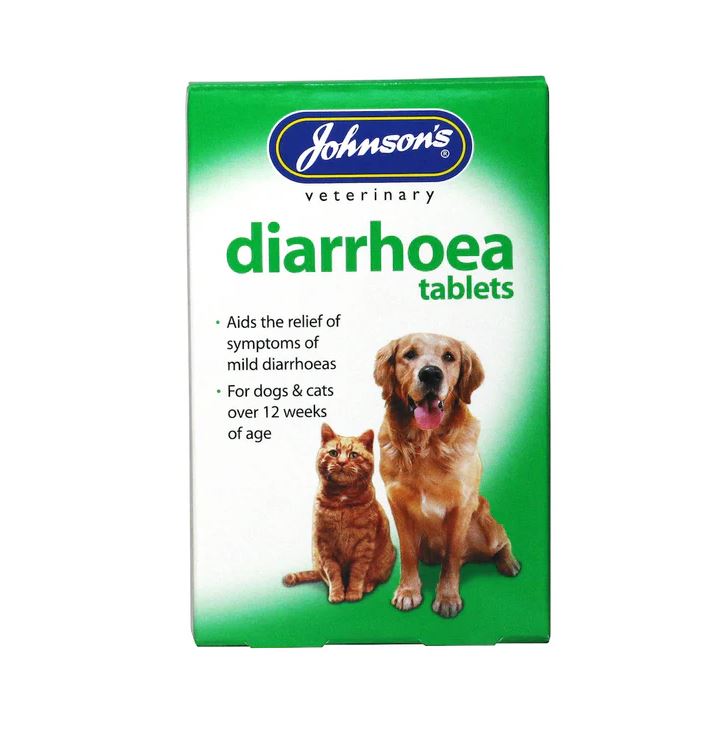 Johnson's Vet Diarrhoea Tablets for Cats & Dogs, 12 Tablets