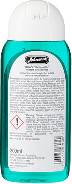 Johnsons Dog Medicated Shampoo Soothe Calm Irritations Healthy Coat 200ml
