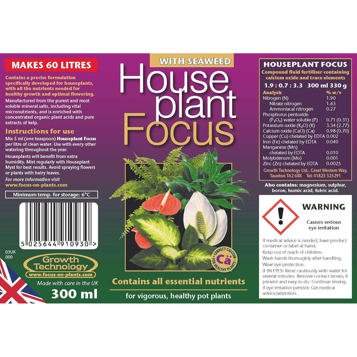 Growth Technology Houseplant Focus 300ml