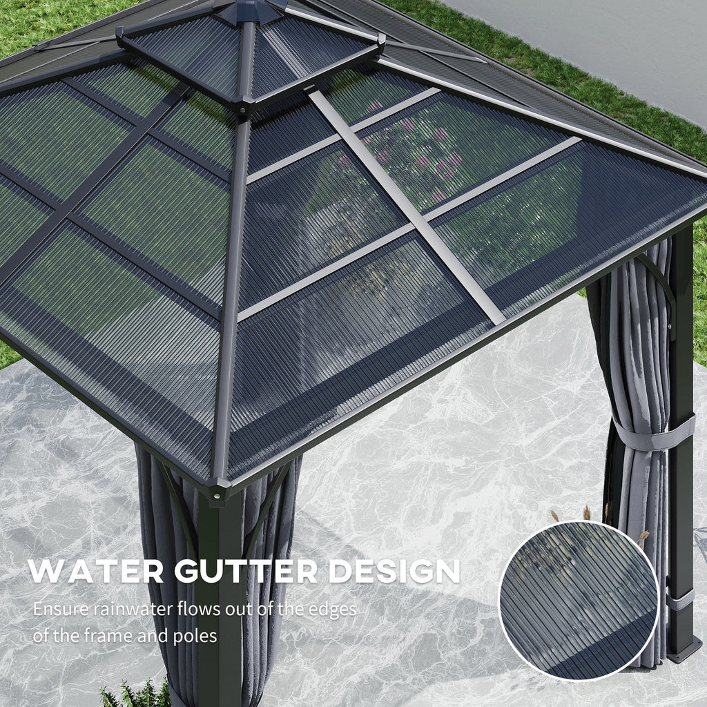 10' x 10' Hardtop Gazebo with 7mm Polycarbonate Double Roof