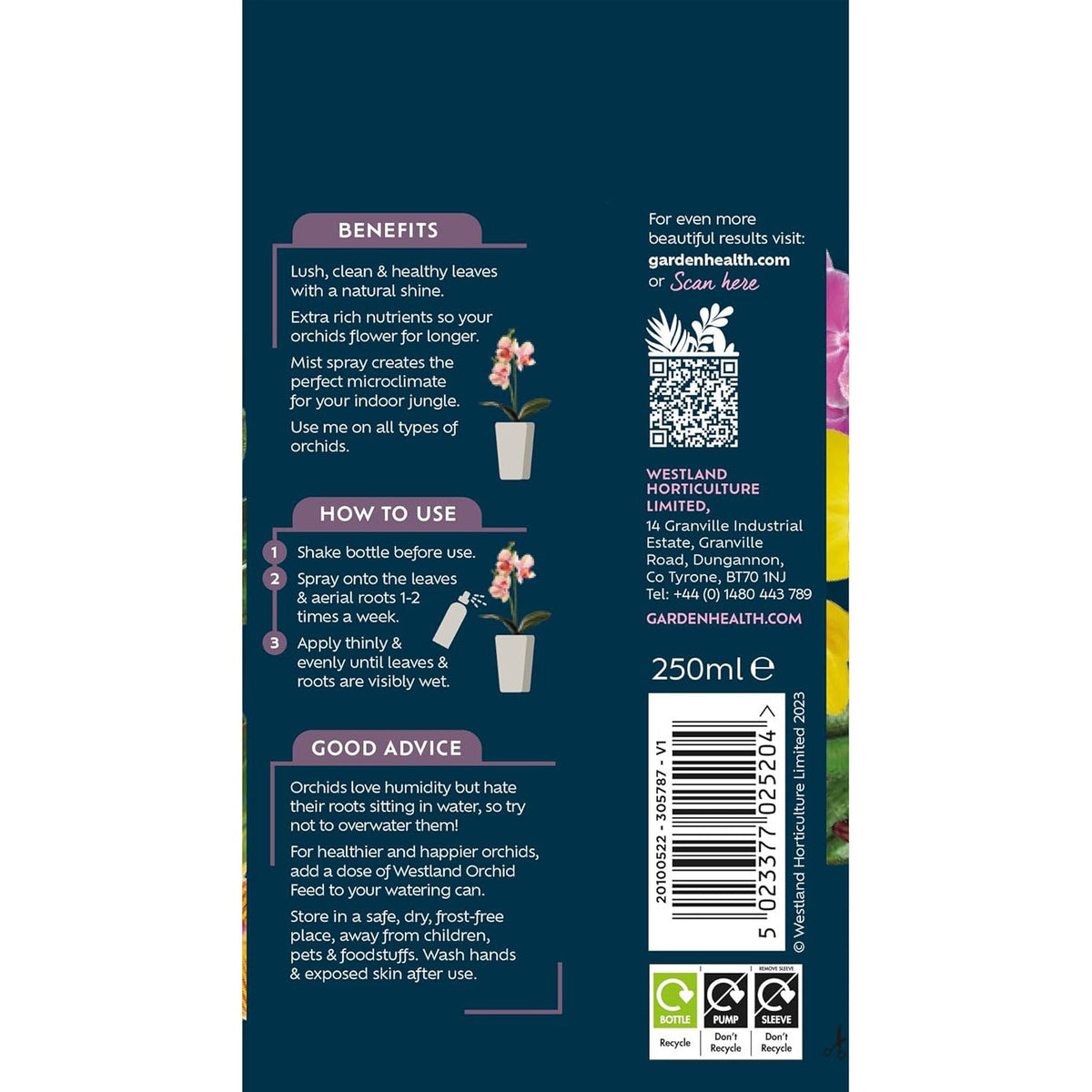 Westland Orchid Mist Spray 250ml - Nutrient-Rich Hydration