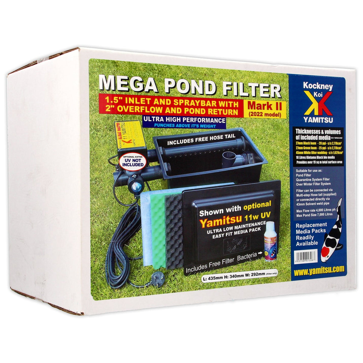 Kockney Koi Pond Filter 3000L - Black Box Mega