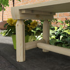 Semicircular Wooden Outdoor Bench, Wrap-Around Tree Seat for Yard, Patio, Natural