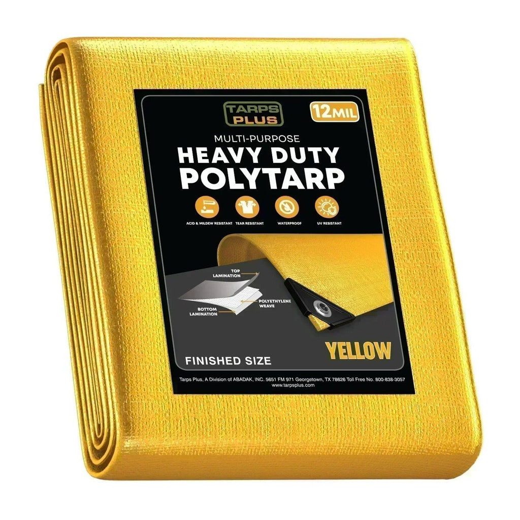 Yellow Poly Tarp 16' x 20' - Case of 3