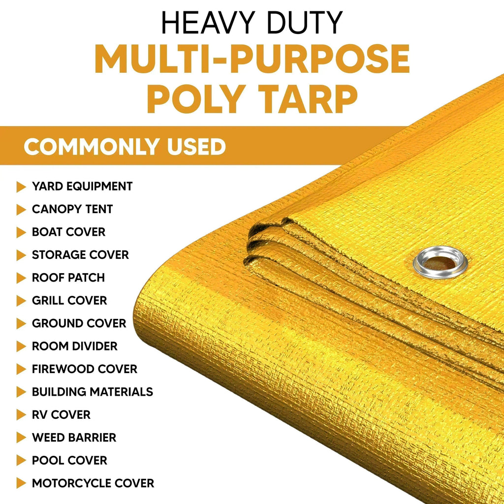 Yellow Poly Tarp 30' x 30' - Case of 1