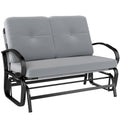 2-Person Outdoor Glider Bench with Cushions, Gray