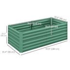 Raised Garden Bed, 6' x 3' x 2' Galvanized Steel Planters for Outdoor Plants with Multi-reinforced Rods for Vegetables, Flowers and Herbs, Light Green