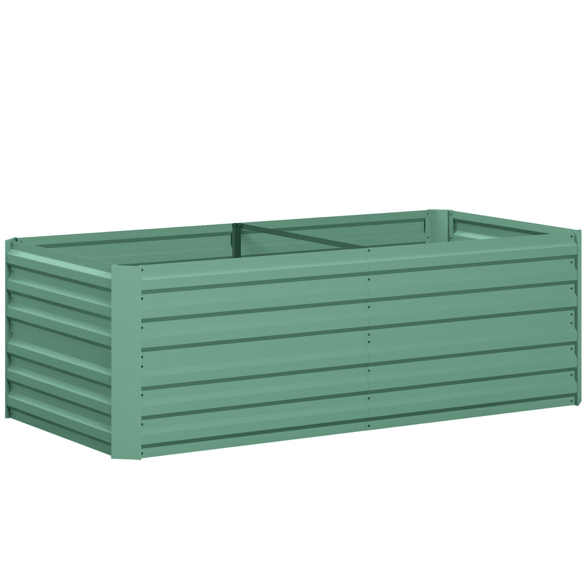 Raised Garden Bed, 6' x 3' x 2' Galvanized Steel Planters for Outdoor Plants with Multi-reinforced Rods for Vegetables, Flowers and Herbs, Light Green