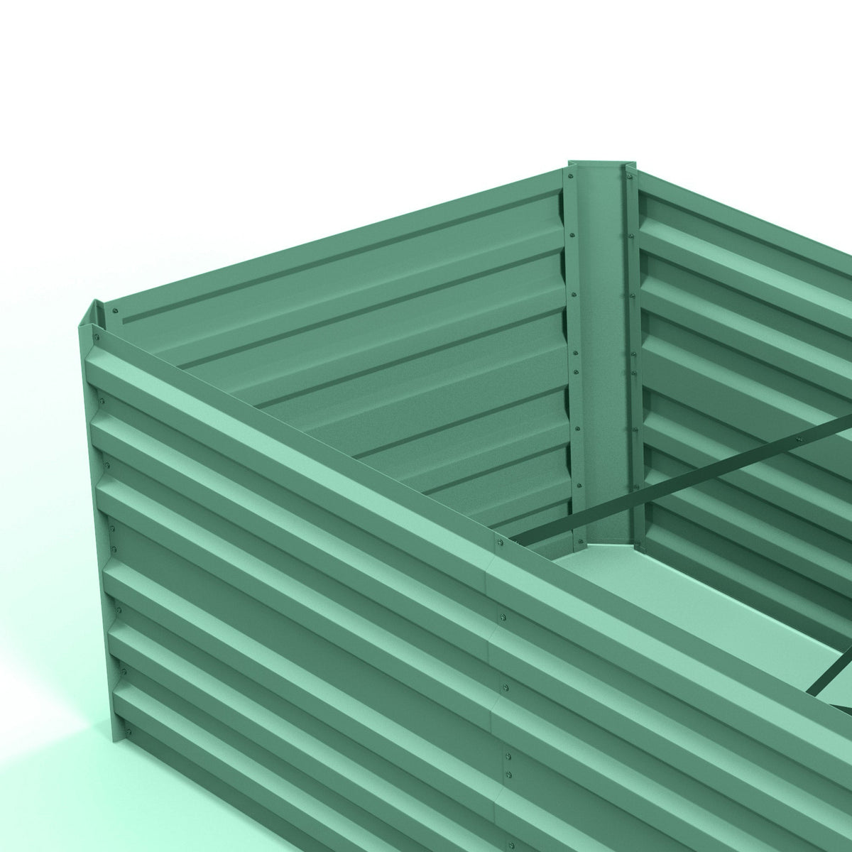 Raised Garden Bed, 6' x 3' x 2' Galvanized Steel Planters for Outdoor Plants with Multi-reinforced Rods for Vegetables, Flowers and Herbs, Light Green