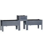 Raised Garden Bed Set of 3 with Legs and Bed Liner, Gray