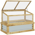 NookGrow Elevated Garden Bed with Lean to Roof, 41" x 22.5" x 28.25", Natural