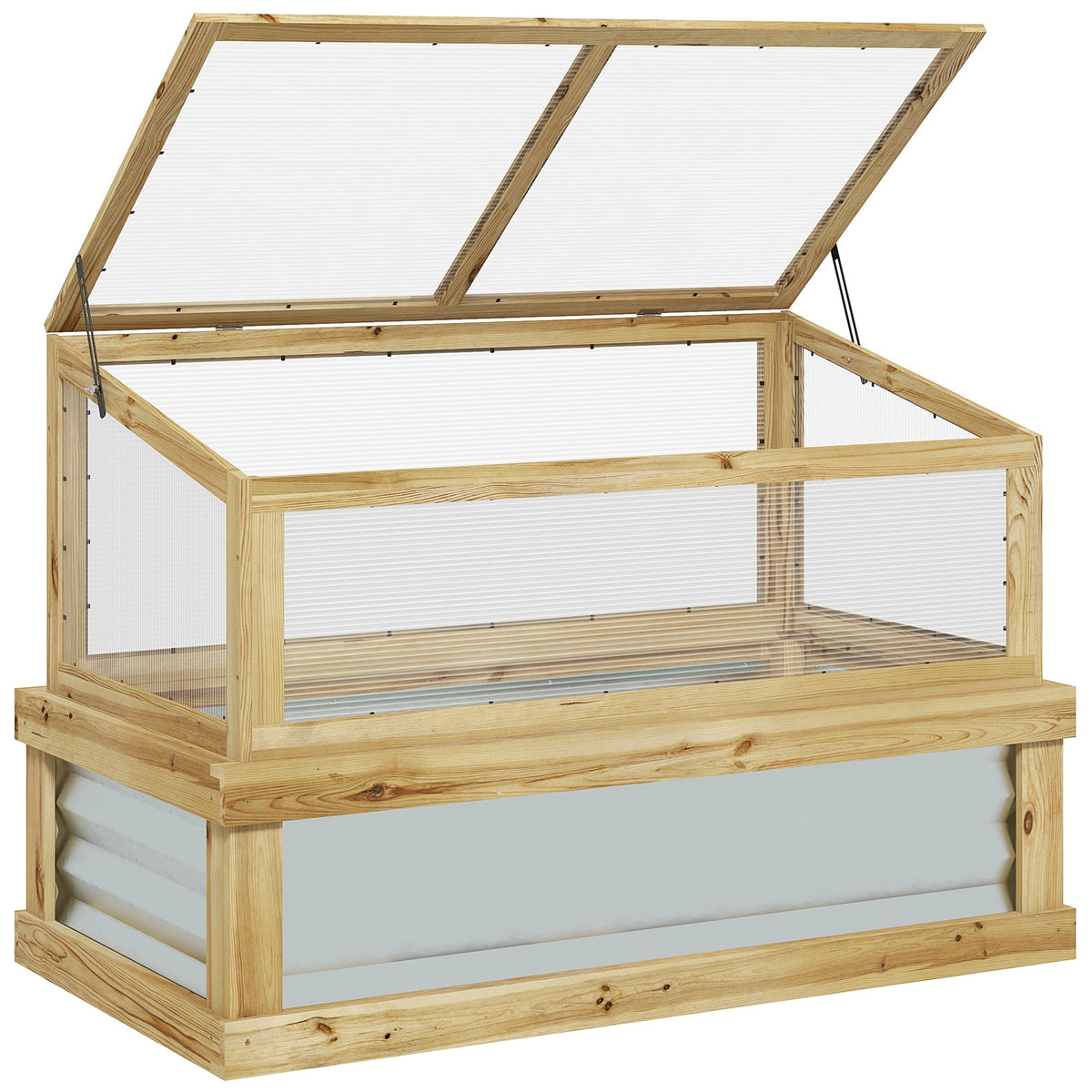 NookGrow Elevated Garden Bed with Lean to Roof, 41" x 22.5" x 28.25", Natural