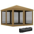 3 x 3m Pop Up Gazebo with Removable Mesh Netting & Carry Bag, Khaki