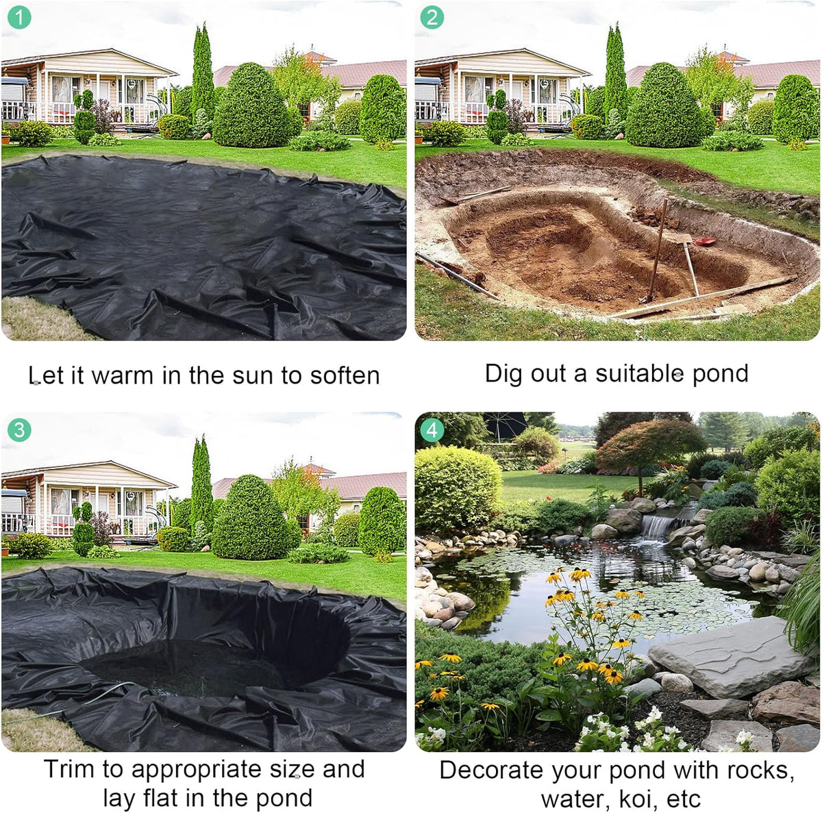 Bermuda Garden Outdoor Heavy Duty Durable PVC Pond Liners