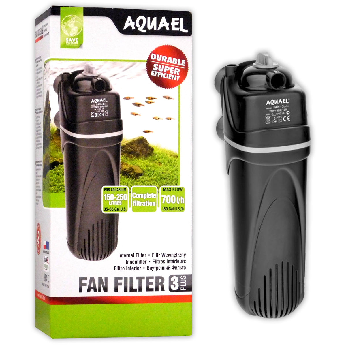 Aquael Internal Aquarium Filter 3 (150-250L, 700 Lph)