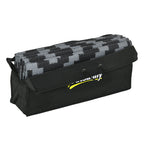 9' x 18' Reversible Mat w/ Carry Bag, Geometric Waterproof RV Rug for Backyard, Black & Grey