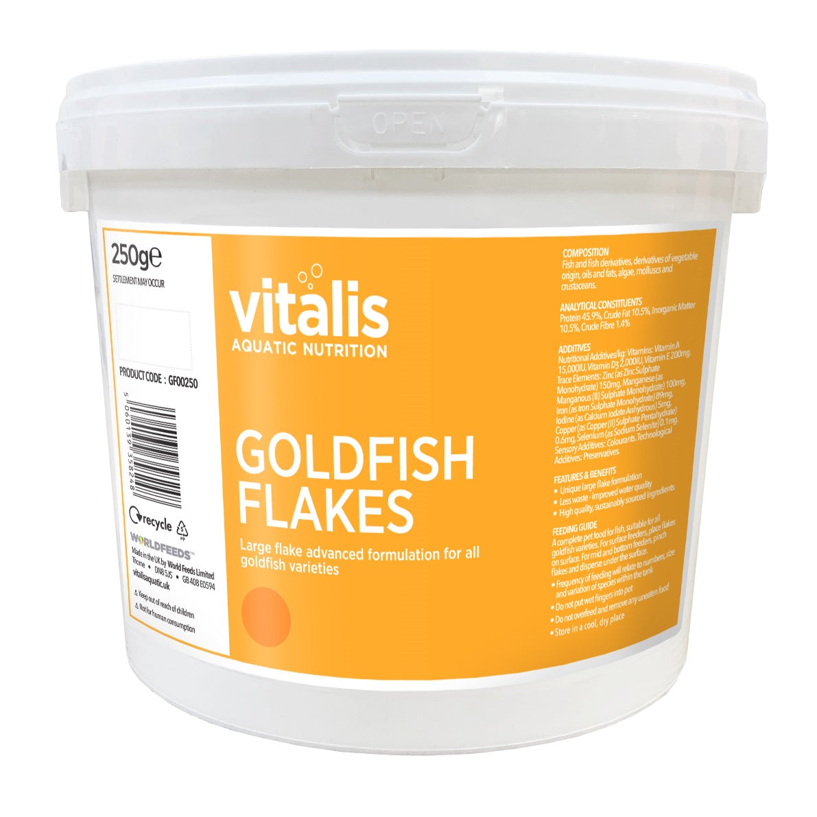 Vitalis Goldfish Flakes - Nutrient-Rich Fish Food