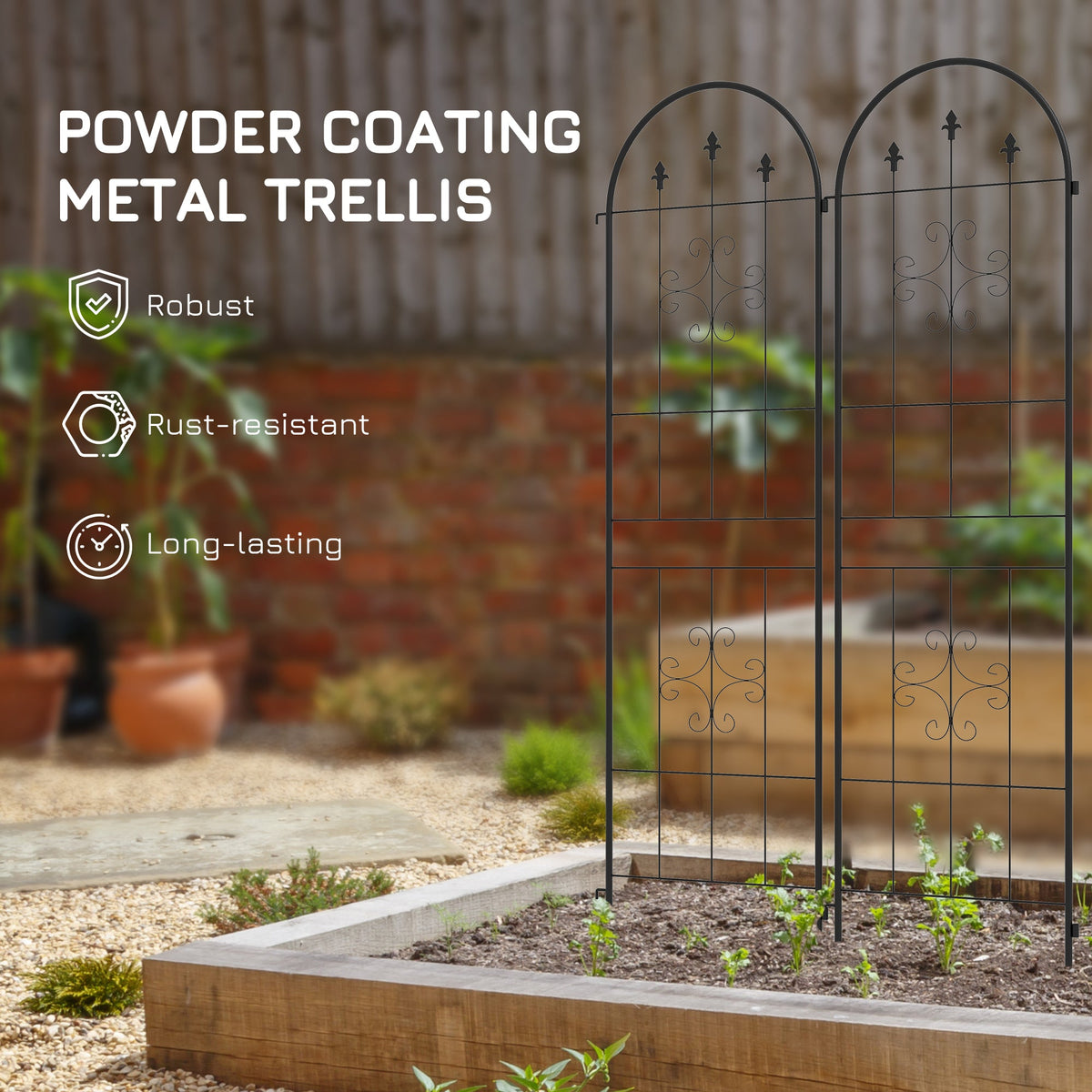 6-Pack 20" x 71" Metal Garden Trellis with Arrow Design